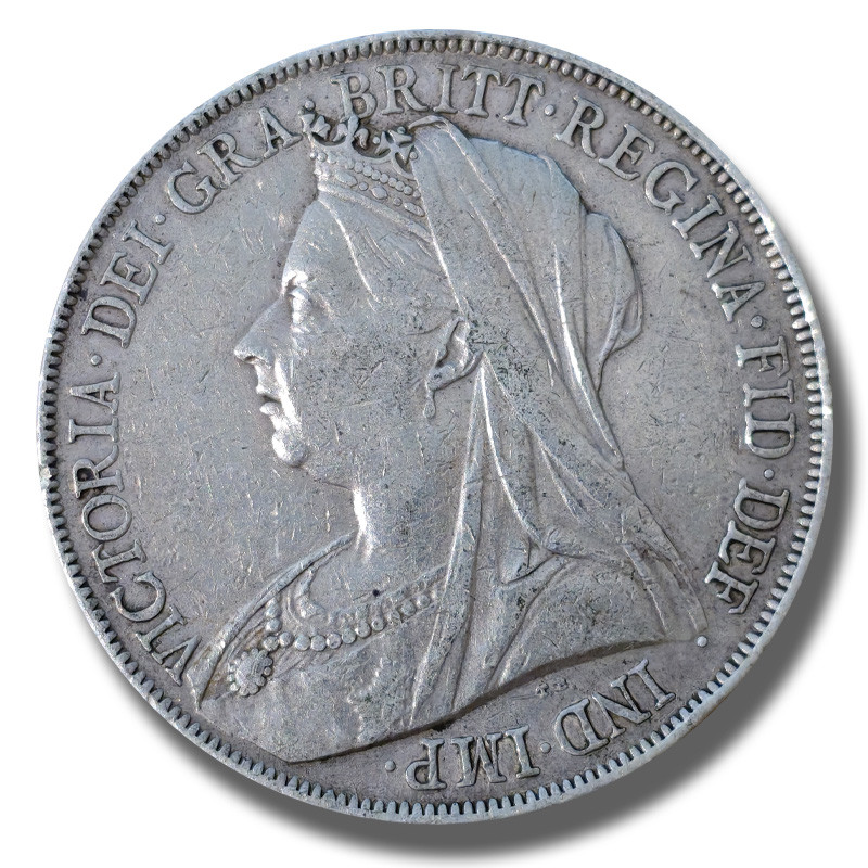 1900 United Kingdom Victoria Veiled Head Full Crown Silver coin