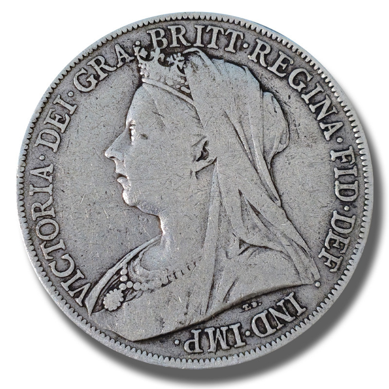 1900 United Kingdom Victoria Veiled Head Full Crown Silver coin