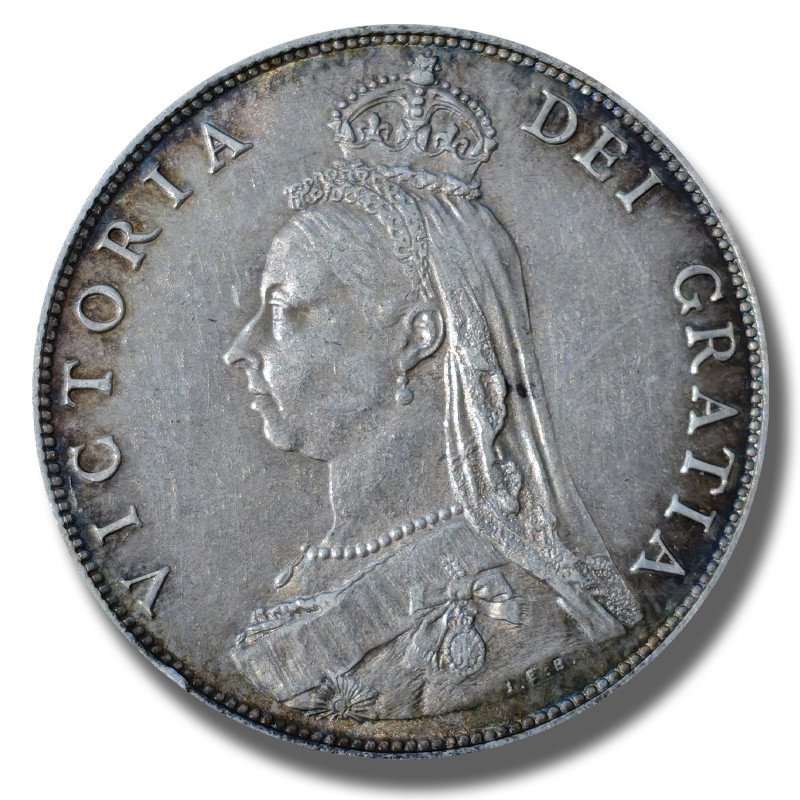 1887 United Kingdom Victoria Jubilee Head Florin Silver Coin