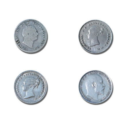 1832, 1836, 1843, 1905  United Kingdom  Silver Coin