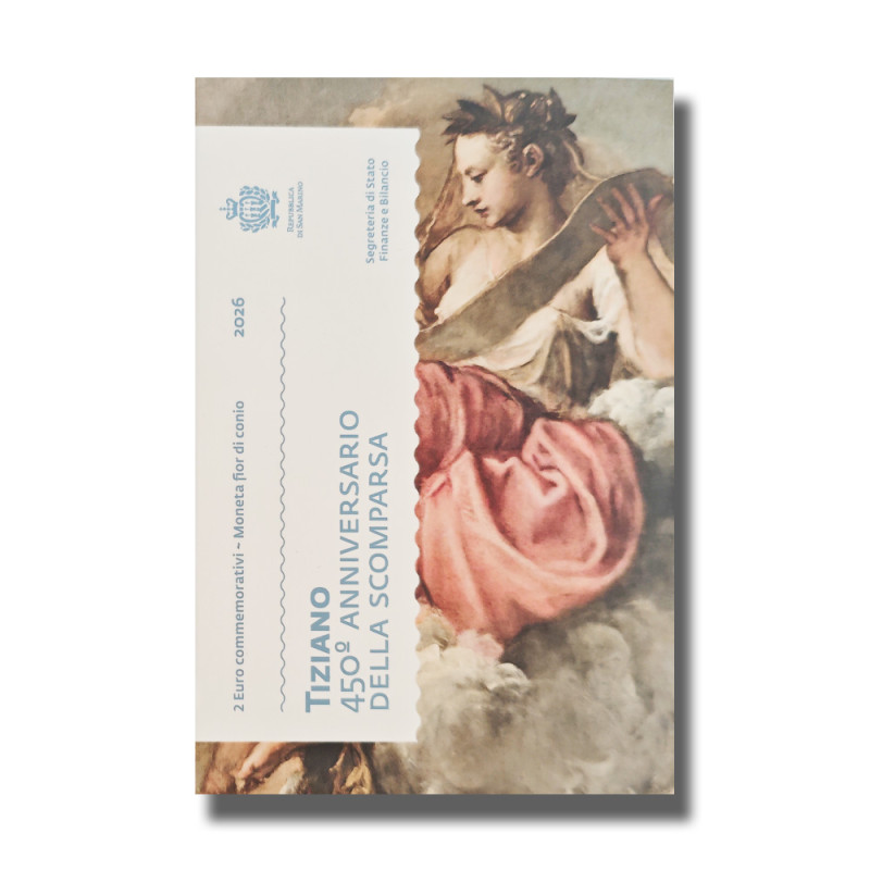 2026 San Marino 450th Anniversary of the Death of Tiziano Vecellio 2 Euro Coin Card 2026 San Marino 450th Anniversary of the Death of Tiziano Vecellio 2 Euro Coin Card
