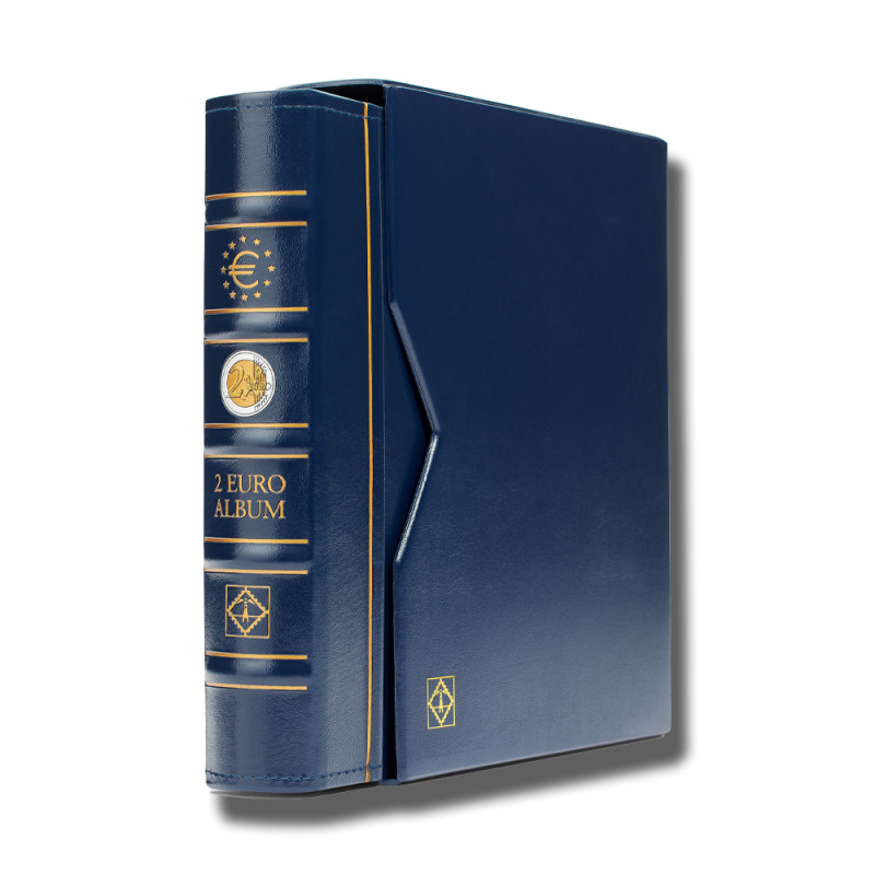 Vista coin album for 2 Euro coins (4 neutral sheets), incl. slipcase, blue