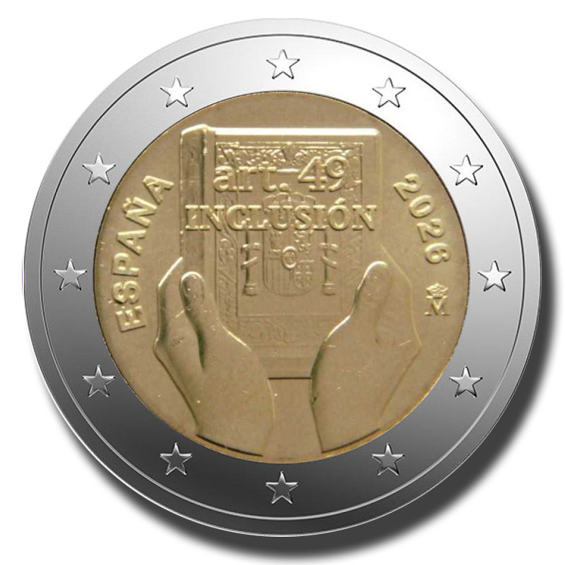 2026 Spain Inclusion Art 49 2 Euro Coin