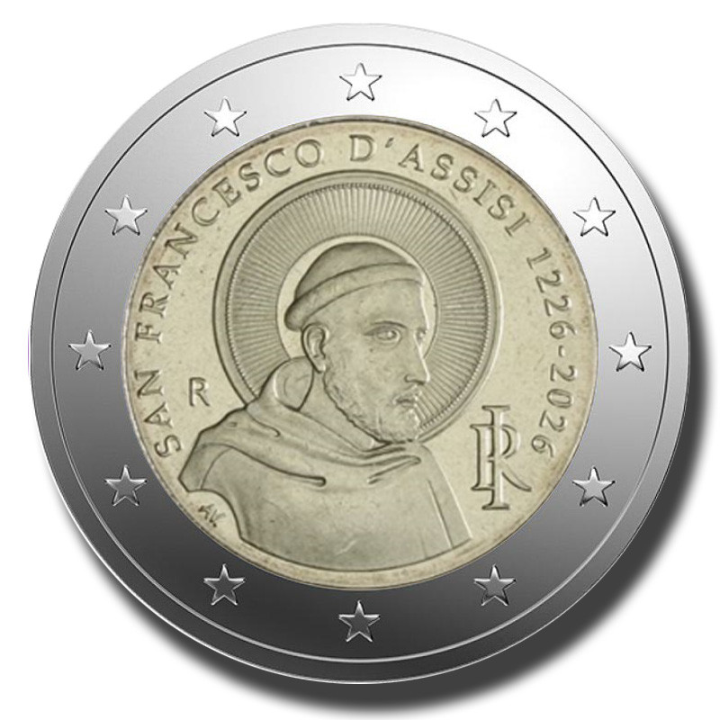 2026 Italy 800th Anniversary of the Death of Saint Francis of Assisi 2 Euro Coin