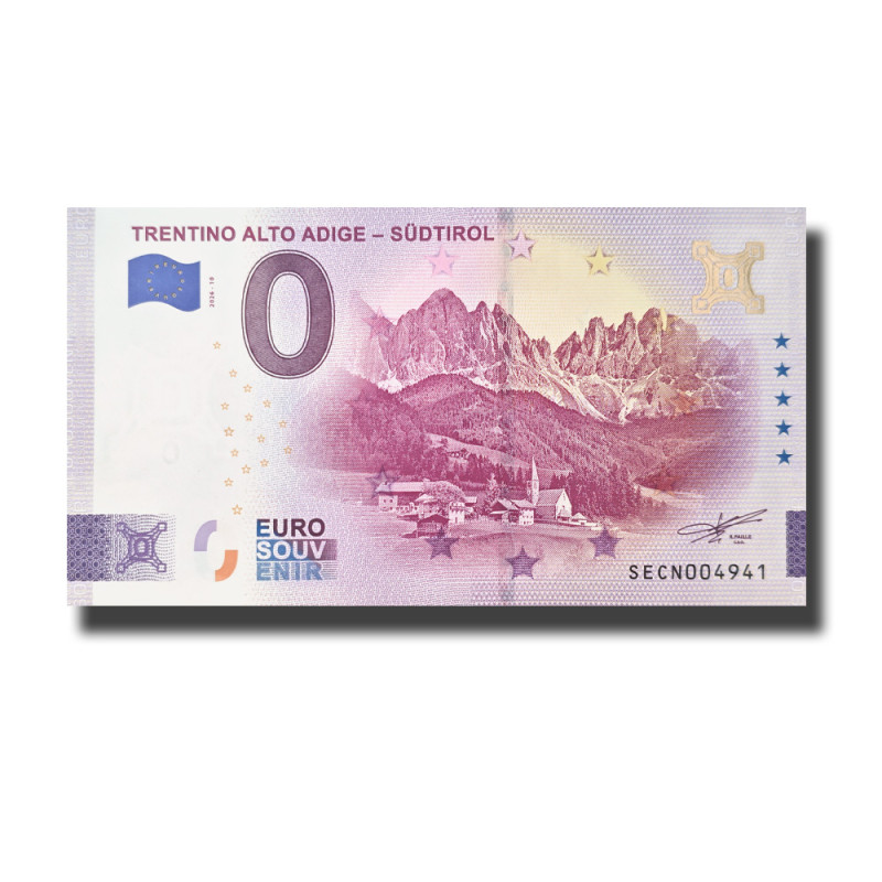 Gold 0 Euro Souvenir Banknote Trentino Alto Adige- Sudtirol Italy SECN 2026-10 Gold 0 Euro Souvenir Banknote Trentino Alto Adige- Sudtirol Italy SECN 2026-10