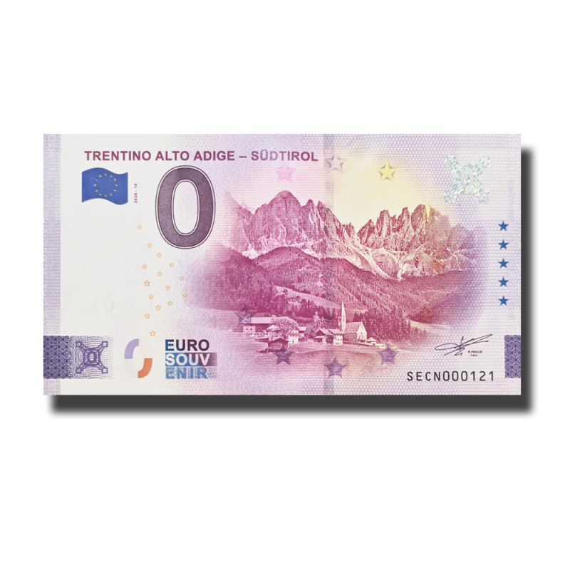 0 Euro Souvenir Banknote Trentino Alto Adige- Sudtirol Italy SECN 2026-10