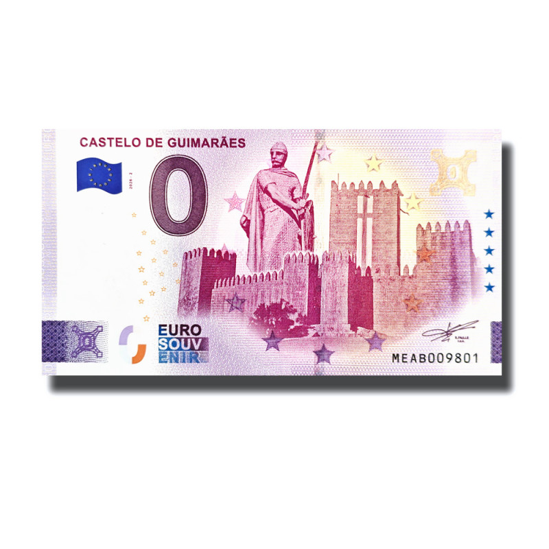 Gold 0 Euro Souvenir Banknote Castelo de guimarães Portugal MEAB 2026-2