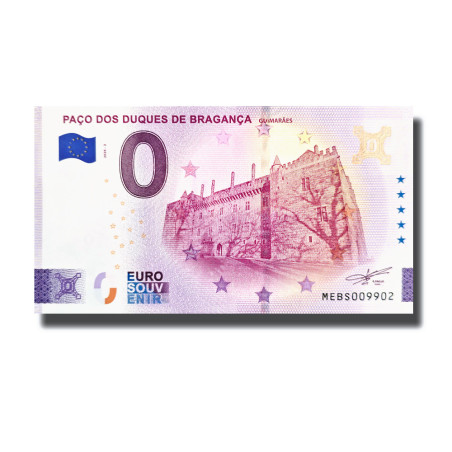Gold 0 Euro Souvenir Banknote Paço dos Duques de Pragança Portugal MEBS 2026-2