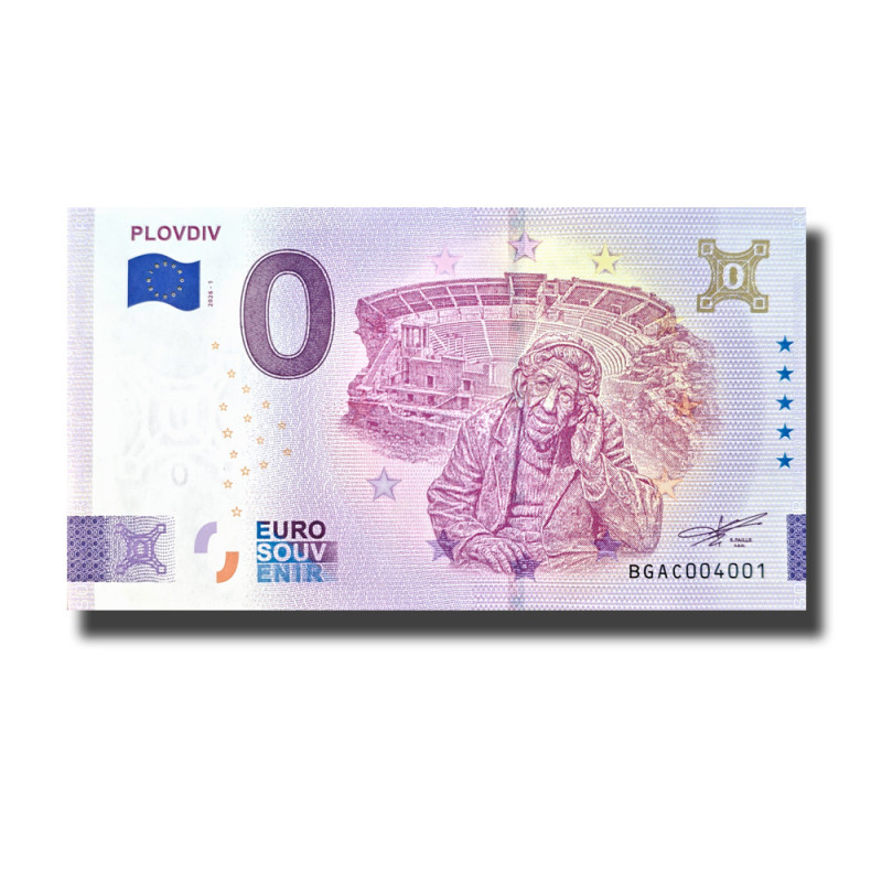 Gold 0 Euro Souvenir Banknote Plovdiv Bulgaria BGAC 2026-1 Gold 0 Euro Souvenir Banknote Plovdiv Bulgaria BGAC 2026-1