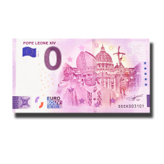 0 Euro Souvenir Banknote Pope Leone XIV Italy SEEK 2026-13