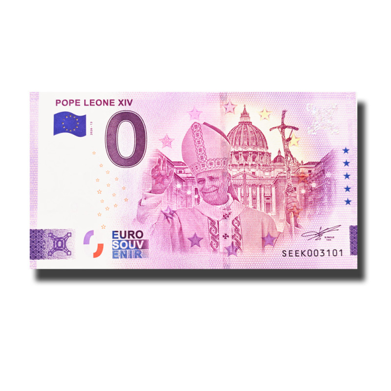 0 Euro Souvenir Banknote Pope Leone XIV Italy SEEK 2026-13 0 Euro Souvenir Banknote Pope Leone XIV Italy SEEK 2026-13