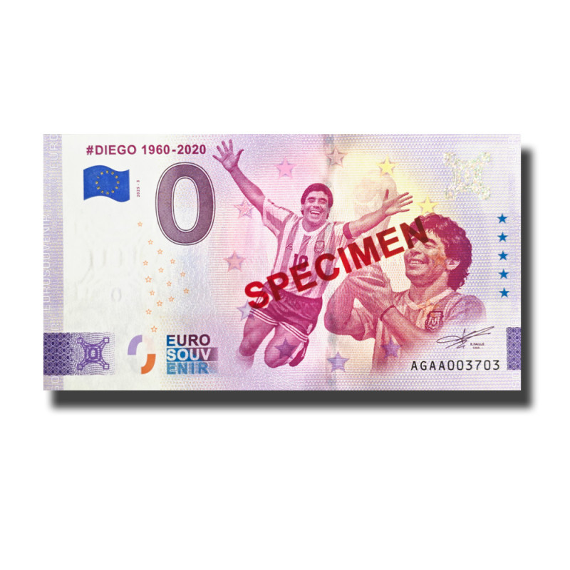 0 Euro Souvenir Banknote Diego 1960-2020 Specimen Argentina AGAA 2025-3