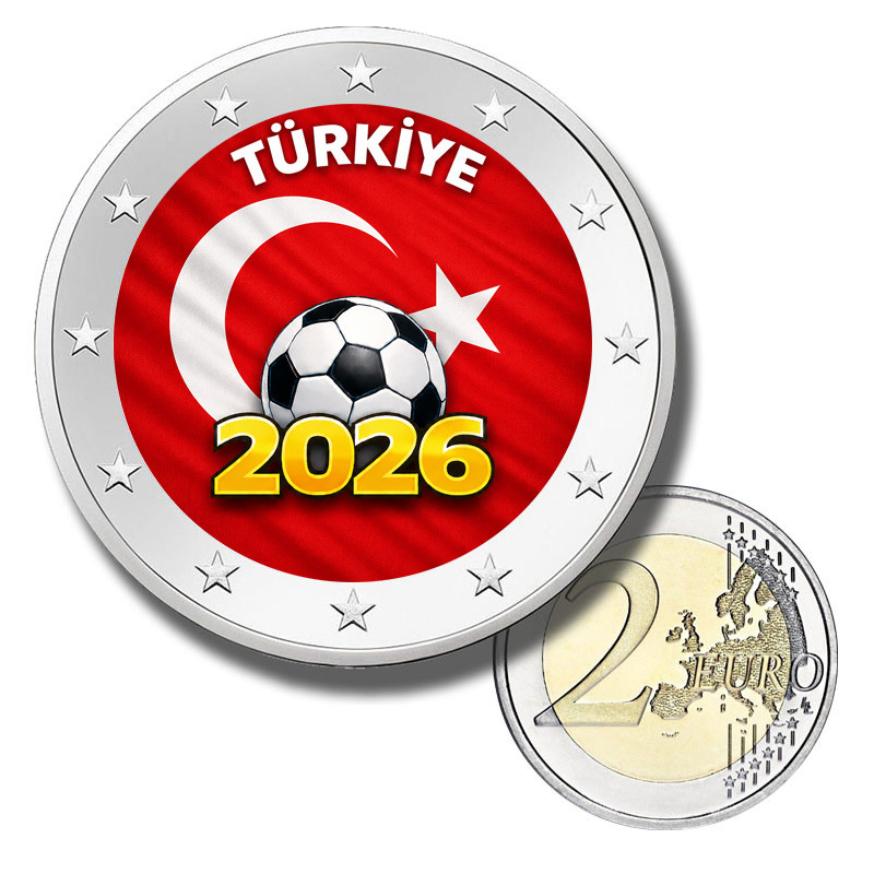 2 Euro Coloured Coin Türkiye Football 2026