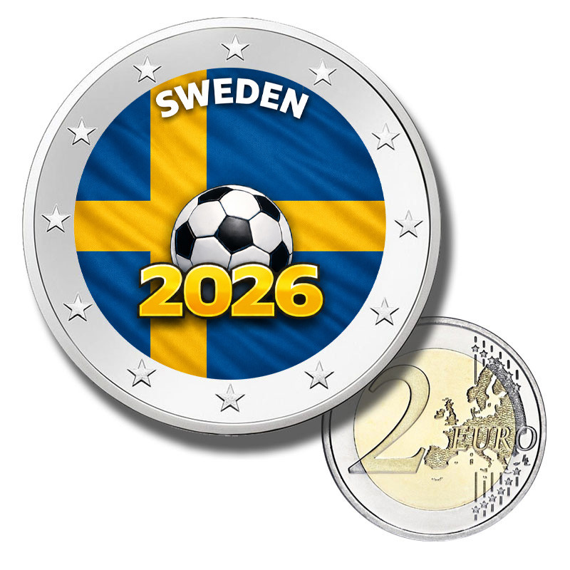 2 Euro Coloured Coin Sweden Football 2026