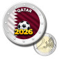 2 Euro Coloured Coin Qatar Football 2026