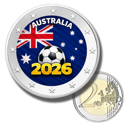 2 Euro Coloured Coin Australia Football 2026