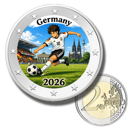 2 Euro Coloured Coin Germany Football 2026 anime inspired design