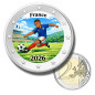 2 Euro Coloured Coin France Football 2026 anime inspired design