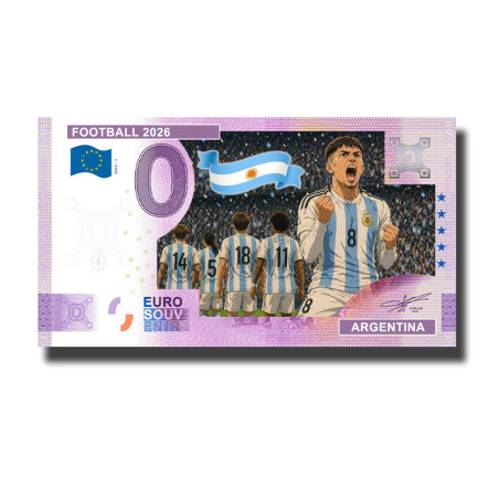 0 Euro Souvenir Banknote Football 2026 Argentina Comic Custom Colour