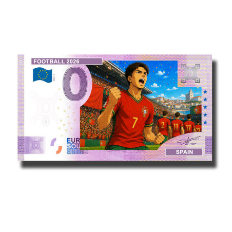 0 Euro Souvenir Banknote Football 2026 Portugal Comic Custom Colour