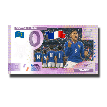 0 Euro Souvenir Banknote Football 2026 France Comic Custom Colour