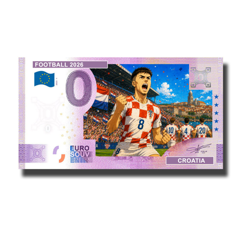 0 Euro Souvenir Banknote Football 2026 Croatia Comic Custom Colour