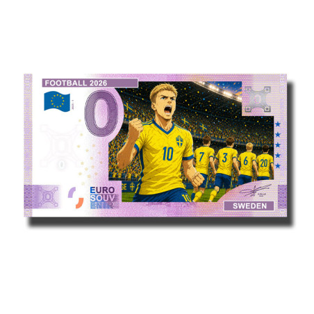 0 Euro Souvenir Banknote Football 2026 Sweden Comic Custom Colour