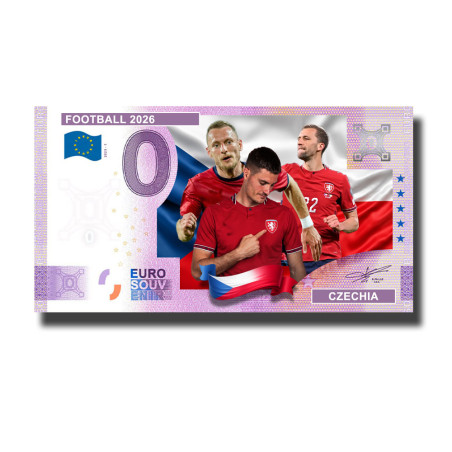 0 Euro Souvenir Banknote Football 2026 Czechia Custom Colour