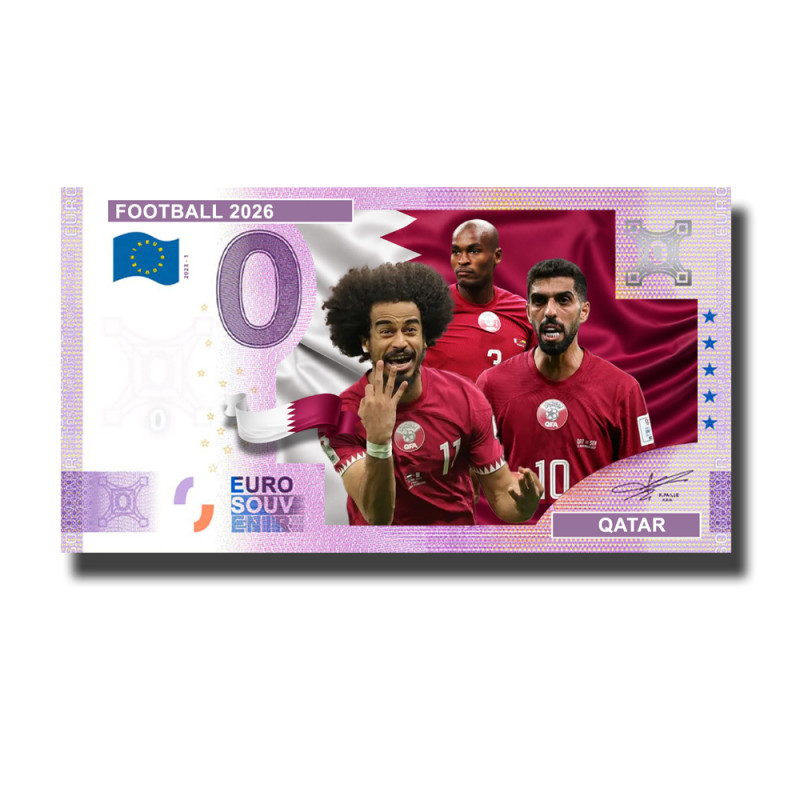 0 Euro Souvenir Banknote Football 2026 Qatar Custom Colour