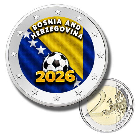 2 Euro Coloured Coin Bosnia and Herzegovina Football 2026