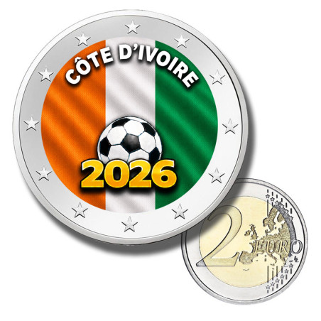 2 Euro Coloured Coin Côte d'Ivoire Football 2026