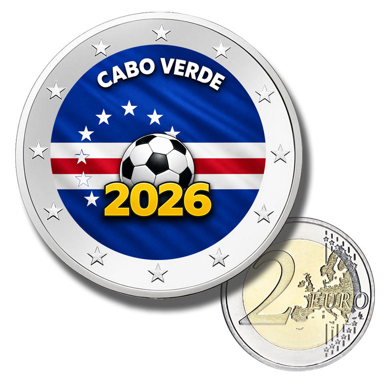 2 Euro Coloured Coin Cabo Verde Football 2026