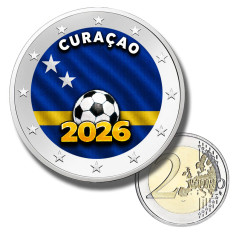 2 Euro Coloured Coin Curaçao Football 2026