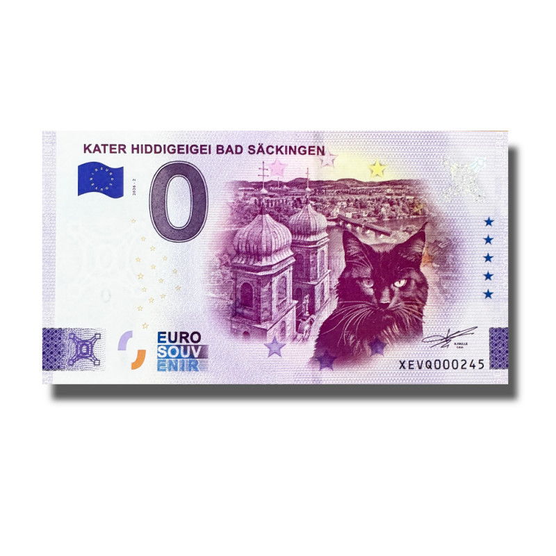 0 Euro Souvenir Banknote Kater Hiddigeigei Bad Sackingen Germany XEVQ 2026-2