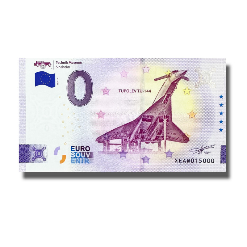 0 Euro Souvenir Banknote Tupolev Tu-144 Germany XEAW 2026-8