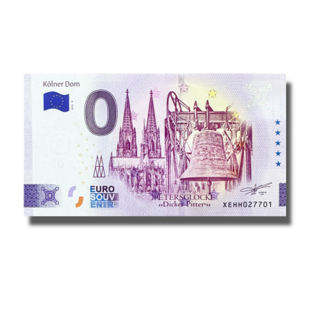 0 Euro Souvenir Banknote Kolner Dom Petersglocke Germany XEHH 2026-8
