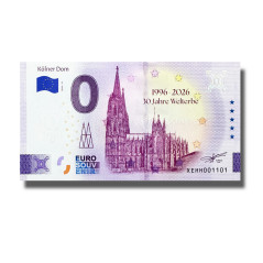 0 Euro Souvenir Banknote Kolner Dom 1996-2026 30 Jahre Welterbe Germany XEHH 2026-12