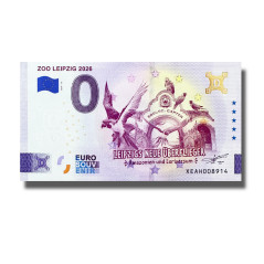 Gold 0 Euro Souvenir Banknote Zoo Leipzig 2026 Germany XEAH 2026-13