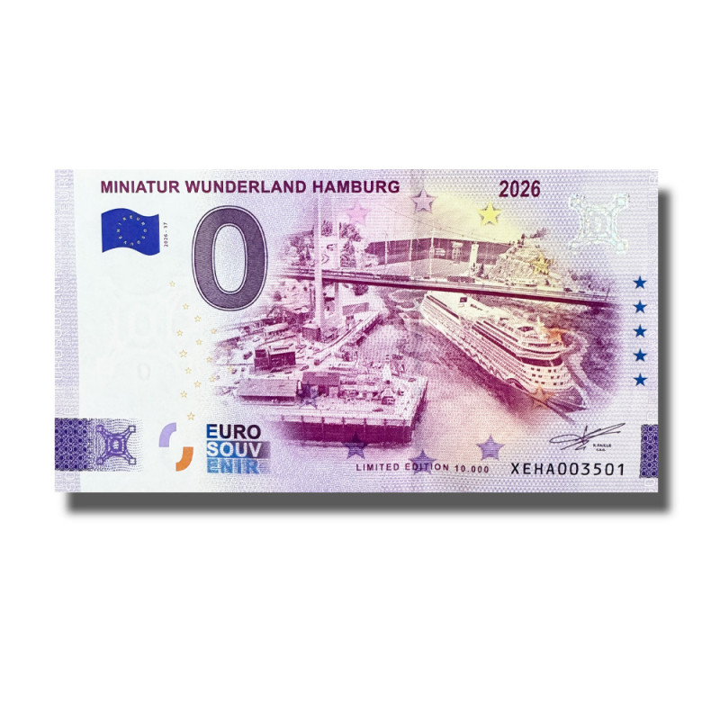 0 Euro Souvenir Banknote Miniatur Wunderland Hamburg 2026 Germany XEHA 2026-37