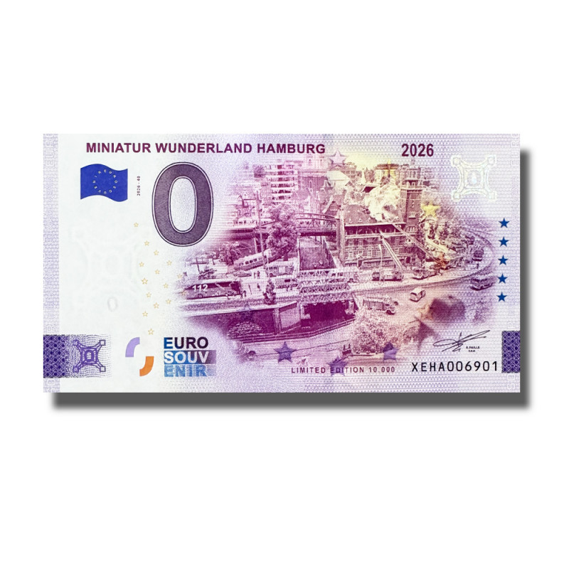 0 Euro Souvenir Banknote Miniatur Wunderland Hamburg 2026 Germany XEHA 2026-40