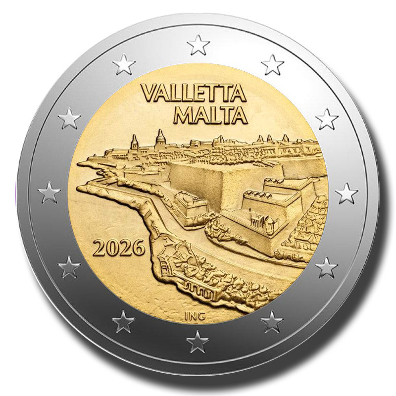 2026 Malta Valletta Maltese Walled Cities 2 Euro Coin