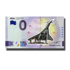 0 Euro Souvenir Banknote Tupolev Tu-144 Colour Germany XEAW 2026-8