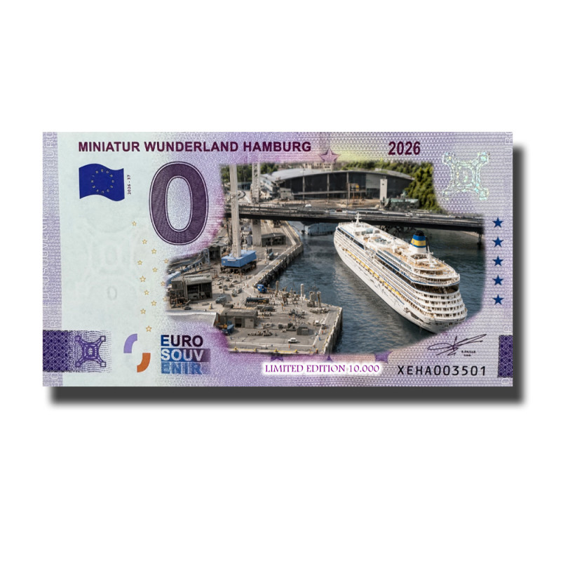 0 Euro Souvenir Banknote Miniatur Wunderland Hamburg 2026 Colour Germany XEHA 2026-37 0 Euro Souvenir Banknote Miniatur Wunderland Hamburg 2026 Colour Germany XEHA 2026-37