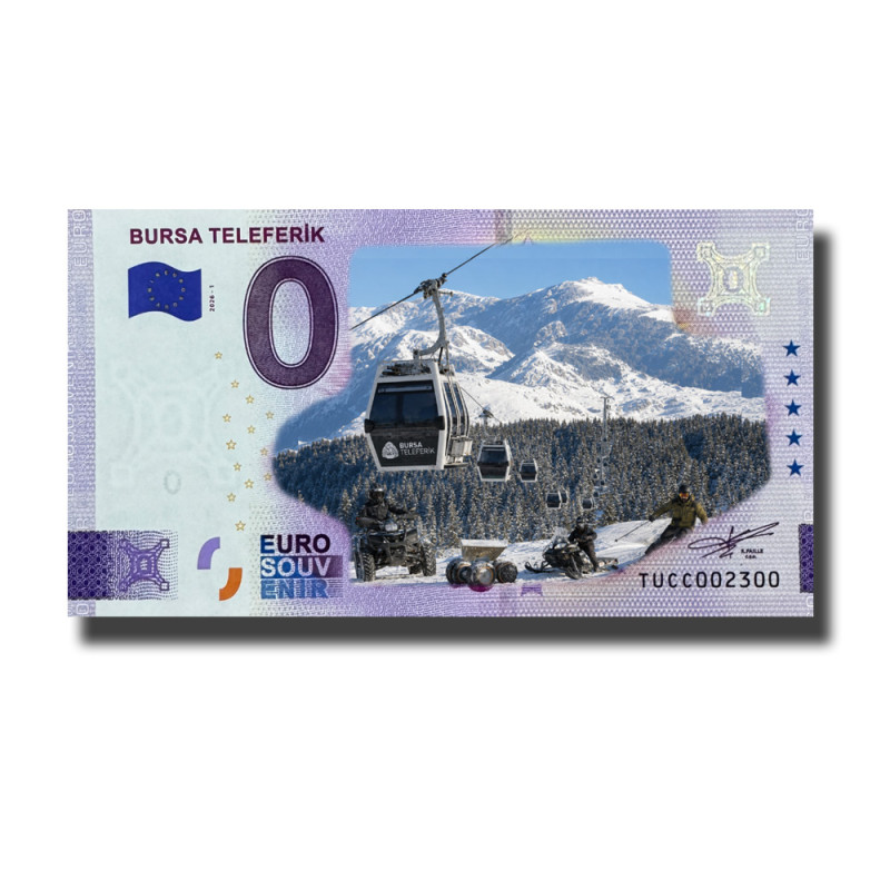 0 Euro Souvenir Banknote Bursa Teleferik Colour Turkey TUCC 2026-1 0 Euro Souvenir Banknote Bursa Teleferik Colour Turkey TUCC 2026-1