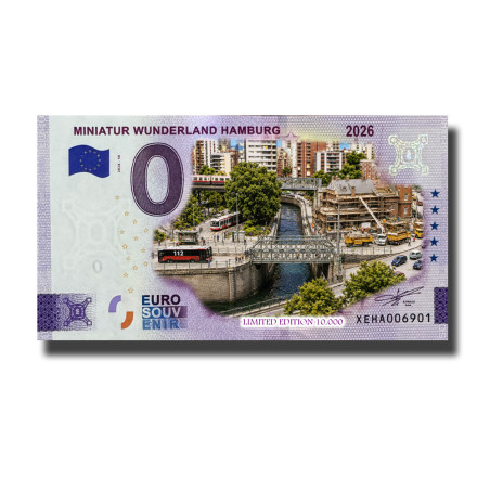 0 Euro Souvenir Banknote Miniatur Wunderland Hamburg 2026 Colour Germany XEHA 2026-40