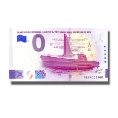 0 Euro Souvenir Banknote Marine-Ehrenmal Laboe Germany XEGN 2026-3