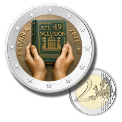 2 Euro Coloured Coin 2026 Spain Inclusion Art 49 2 Euro Coin
