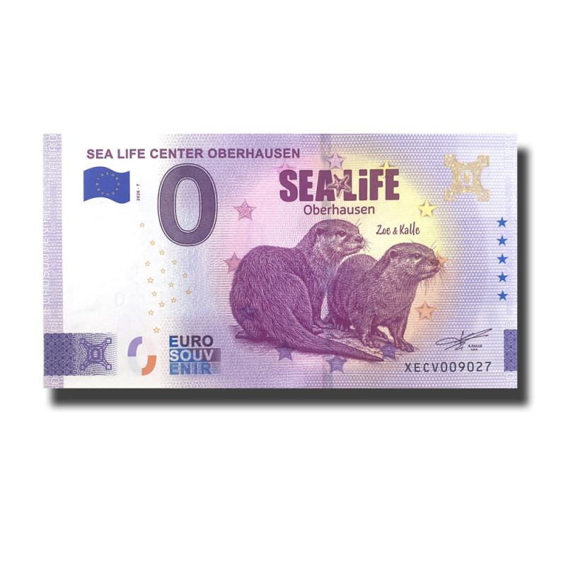 Gold 0 Euro Souvenir Banknote Sea Life Center Oberhausen Germany XECV 2026-7 Gold 0 Euro Souvenir Banknote Sea Life Center Oberhausen Germany XECV 2026-7