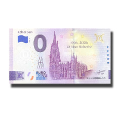 Gold 0 Euro Souvenir Banknote Kolner Dom 1996-2026 30 Jahre Welterbe Germany XEHH 2026-12