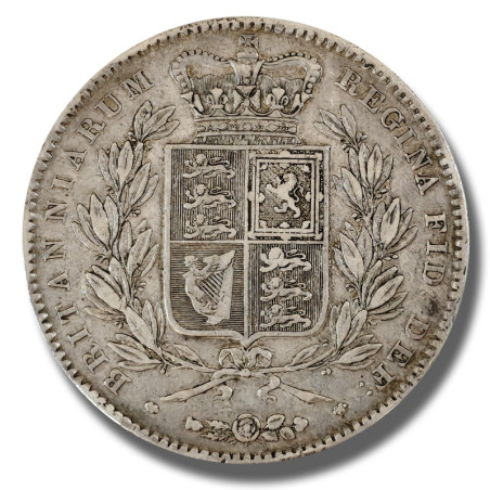 1845 United Kingdom Victoria Young Head Crown Silver Coin